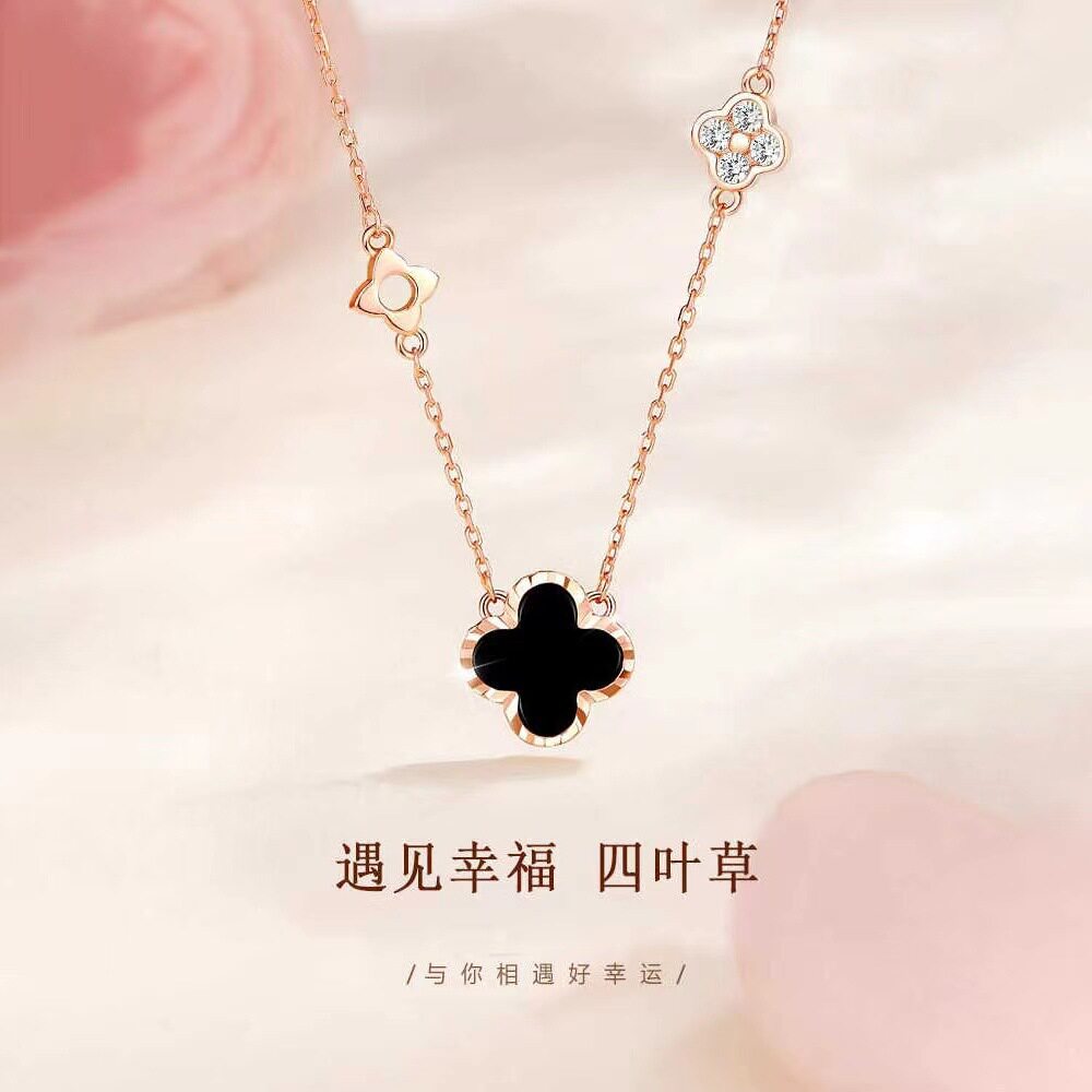 999纯银四叶草银项链女款轻奢项链