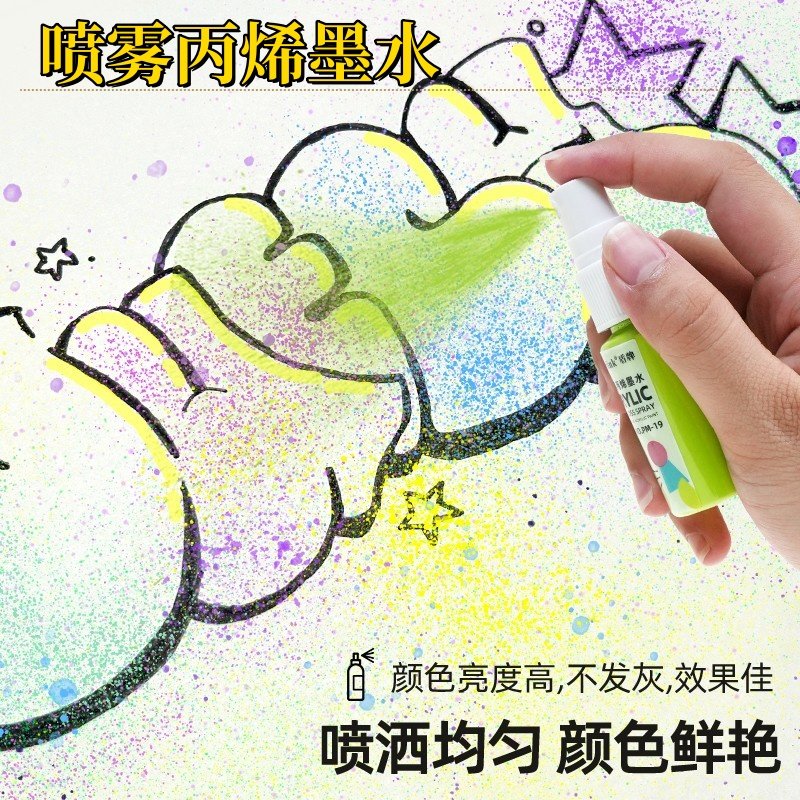 丙烯颜料喷雾白色墙面涂鸦