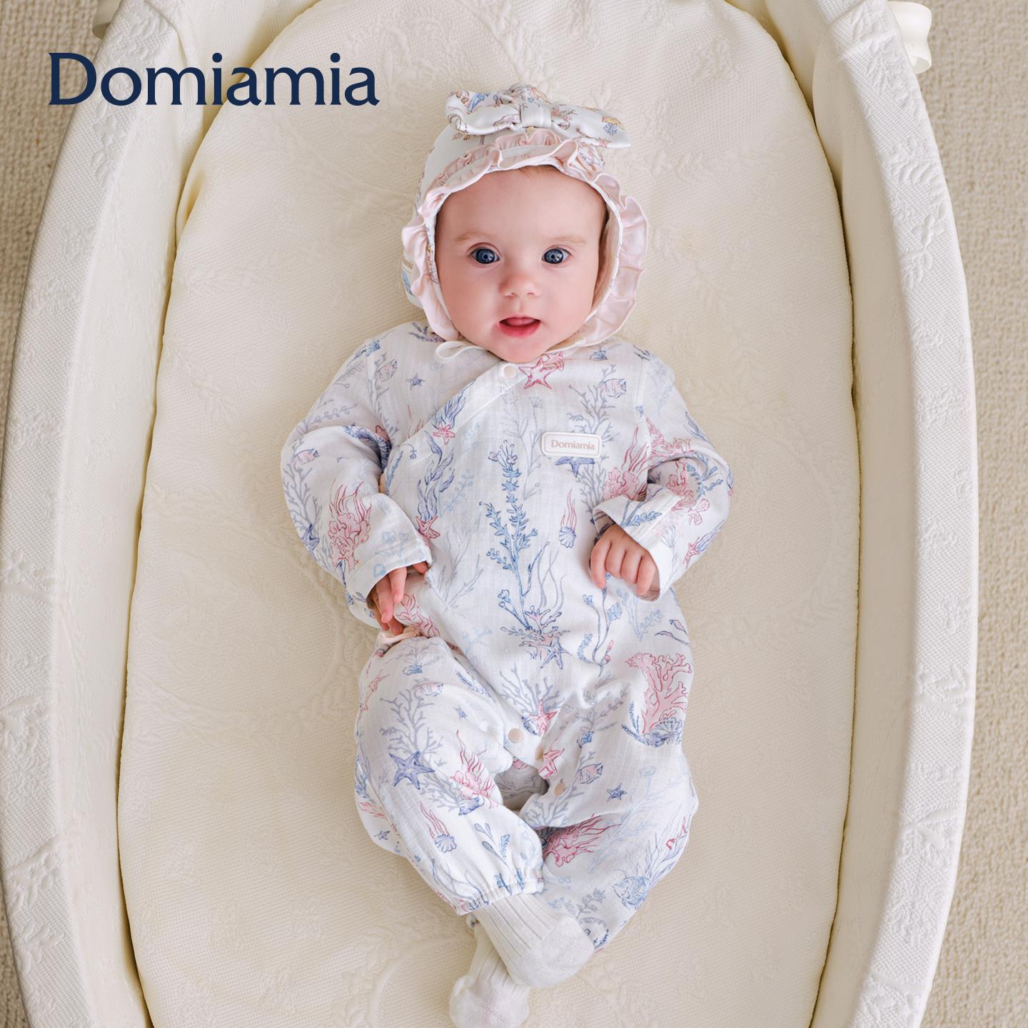 【新品】[新品]Domiamia宝宝连体衣婴幼儿26纱布款满月新生儿小月图片