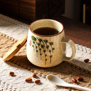 家用复古杯陶瓷杯子茶杯咖啡杯水杯马克杯釉下彩国风古风喝水 中式