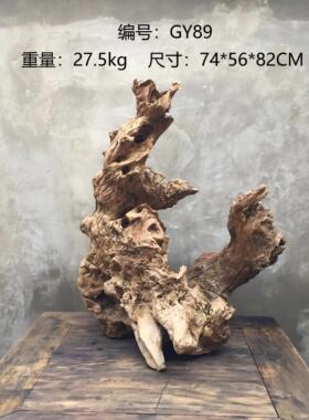 天然树根老树桩风化实木造景摆件
