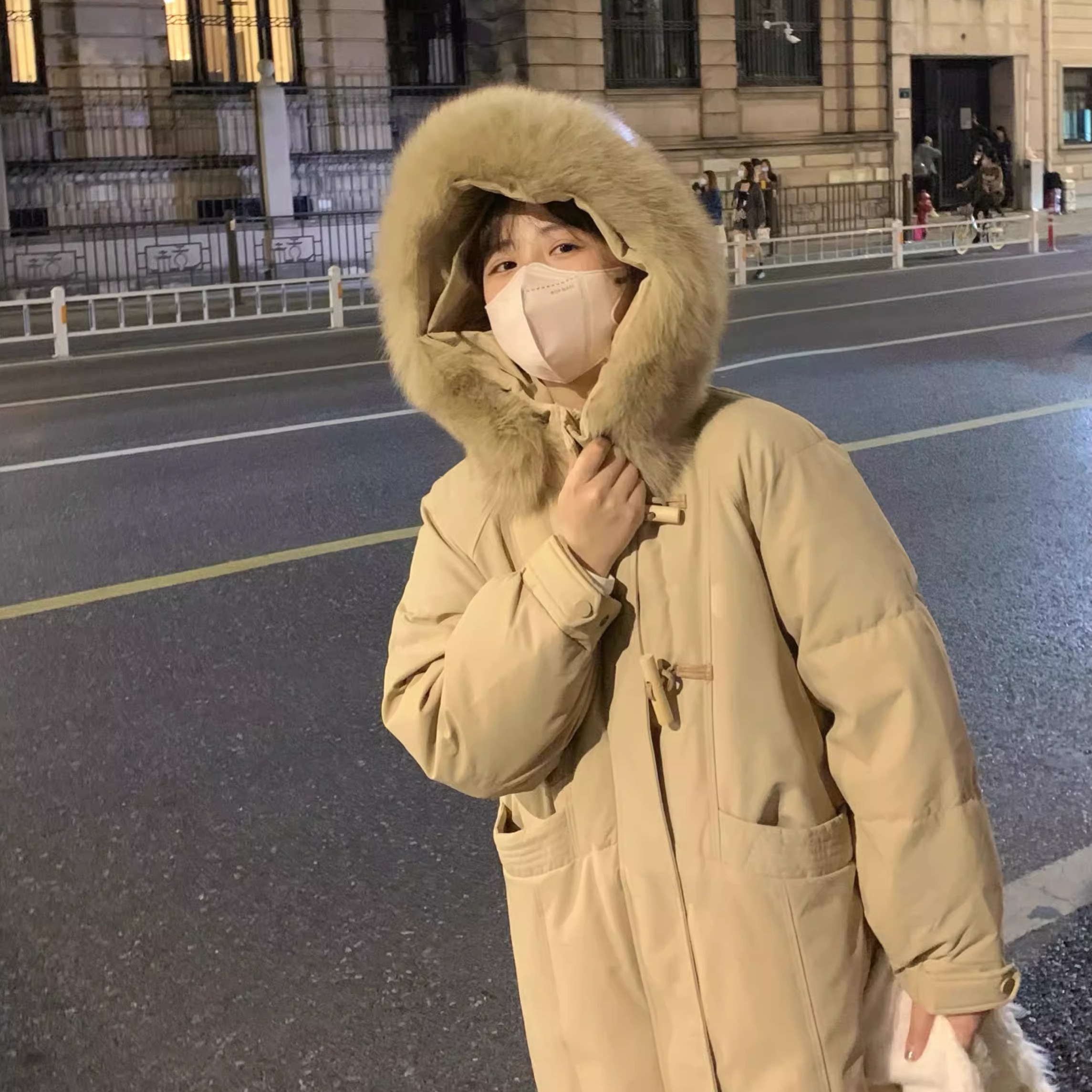 新国标90白鸭绒极寒中长款羽绒服