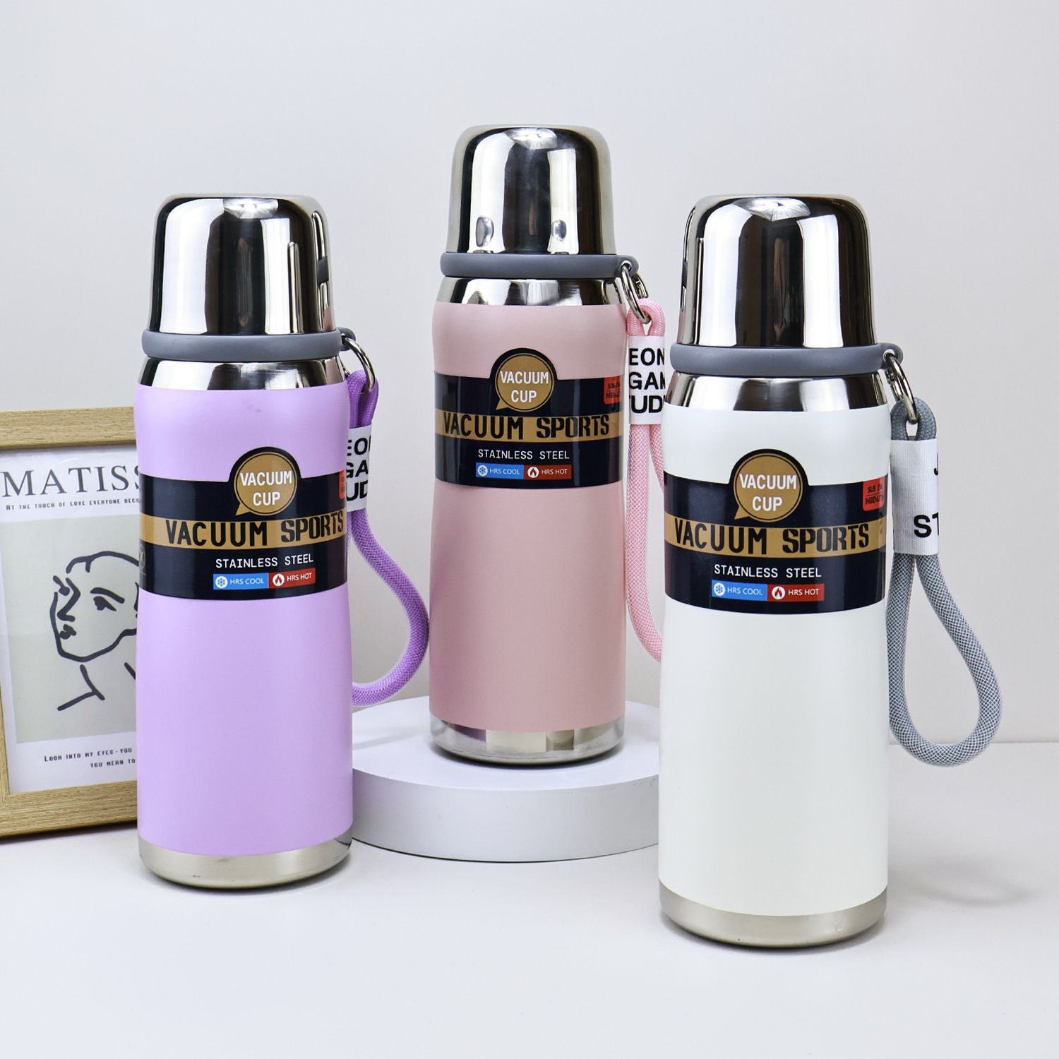 304不锈钢大容量户外真空运动提手保温杯登山跨境茶水分离水壶