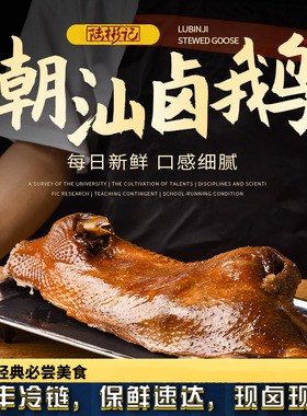 陆彬记潮汕特产狮头鹅卤水鹅即食鹅肉熟食卤味潮州特色潮菜卤鹅肉