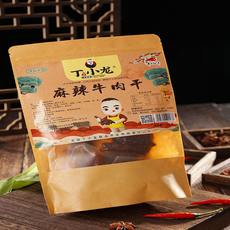 丁小龙牛肉干五香麻辣味酱卤牛肉风干牛肉小吃休闲零食150g小袋装
