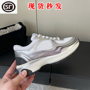现货正確版香奶奶银角大王女鞋24c银色厚底增高小香风运动休闲鞋