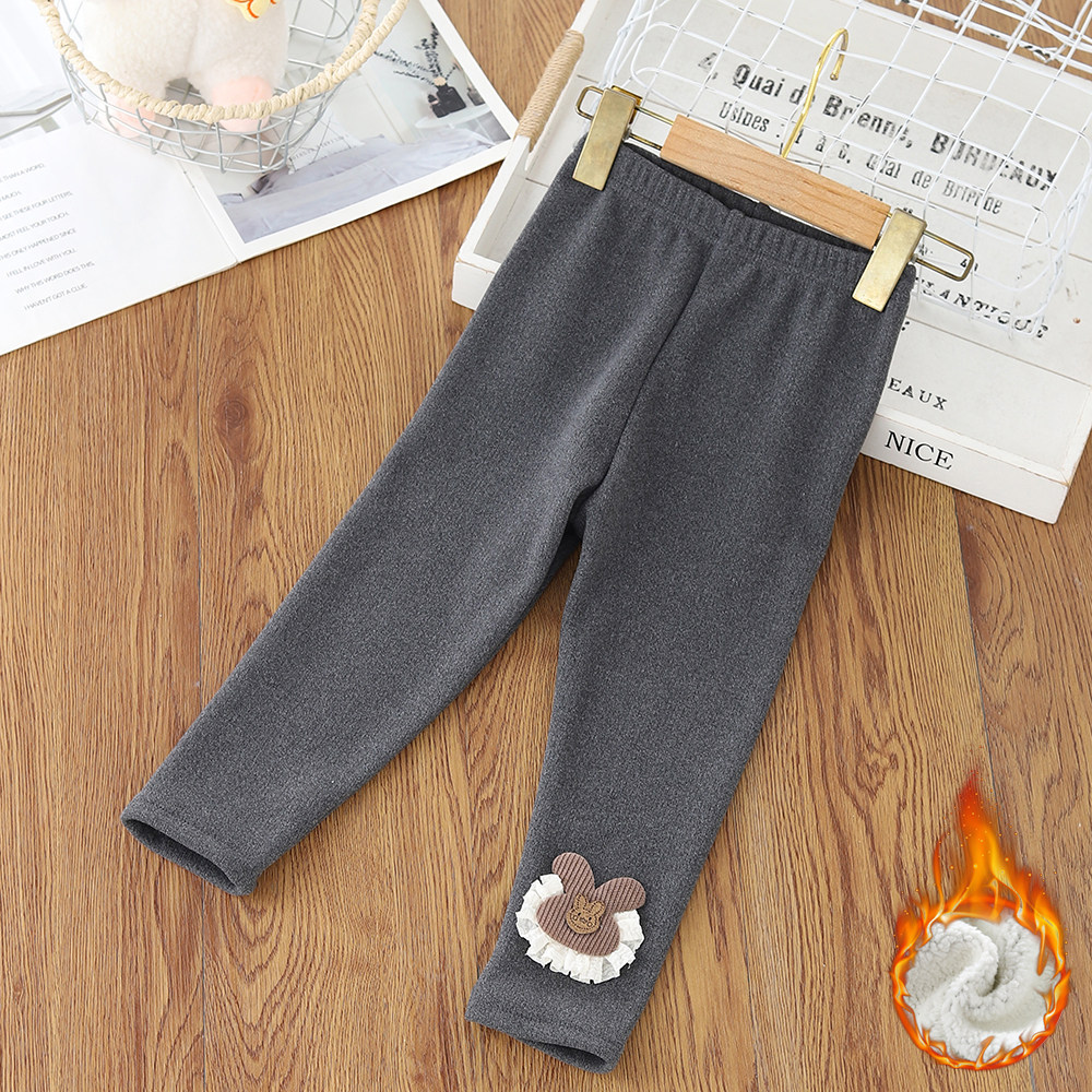 儿童加绒打底裤女童春秋季新款女宝长裤暖夫绒中小童外穿裤子