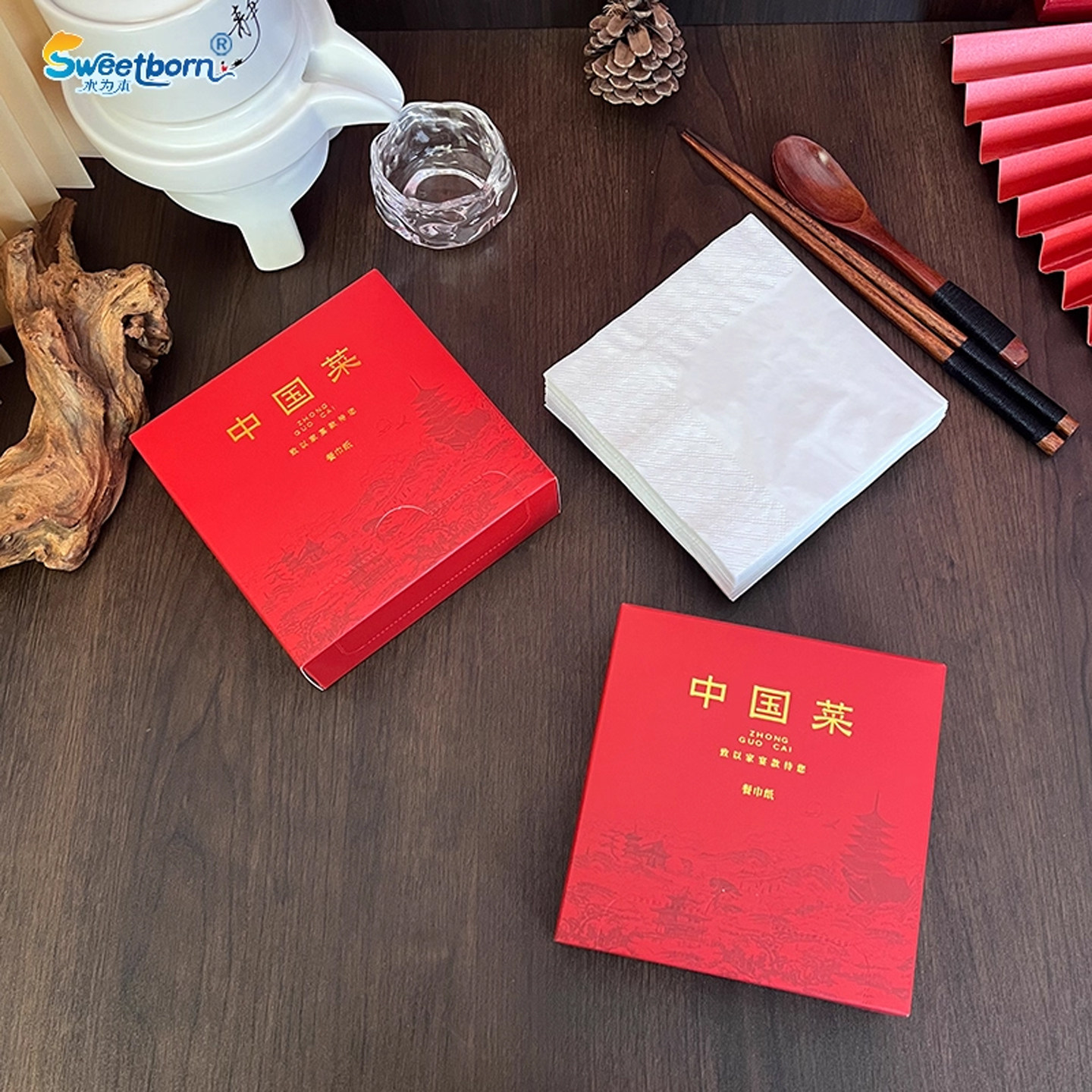 餐厅饭店餐巾纸盒装抽纸商用定制