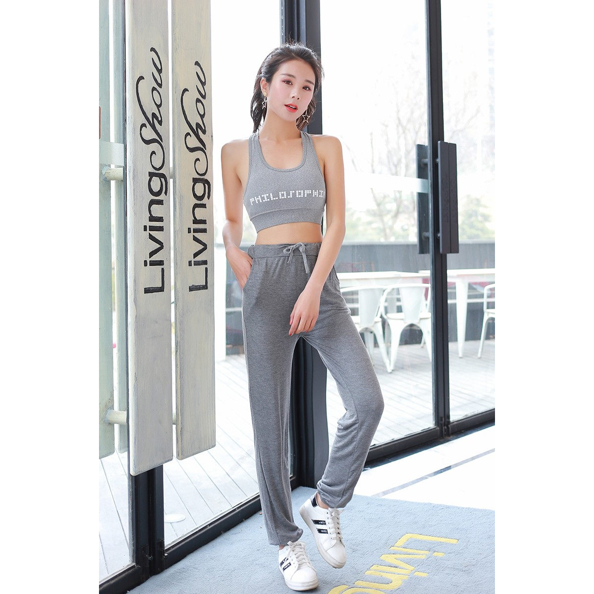 莫代尔大码宽松瑜伽裤休闲长裤