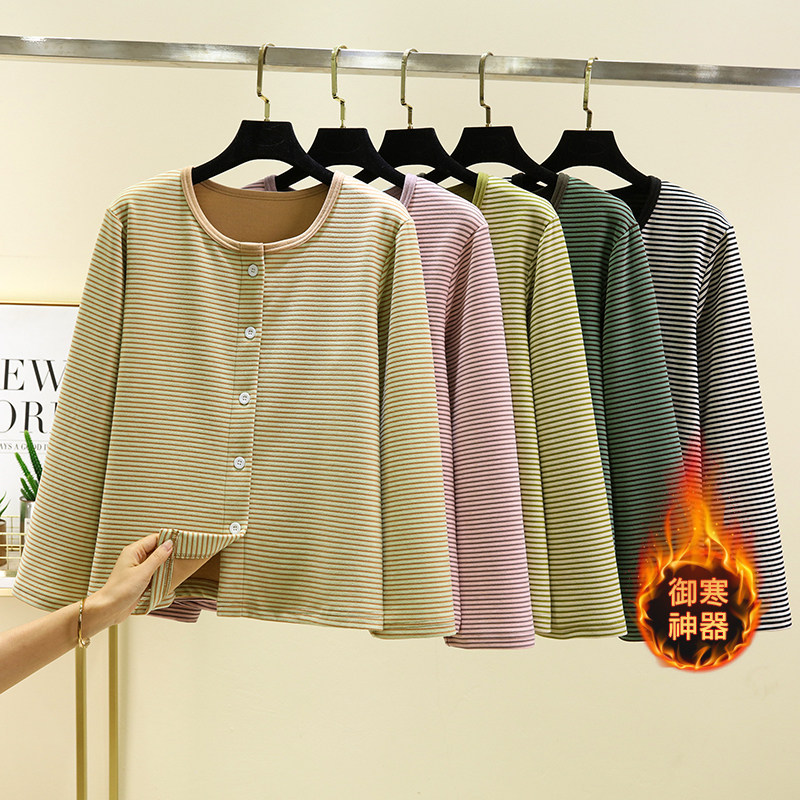 宽松德绒保暖家居服上衣