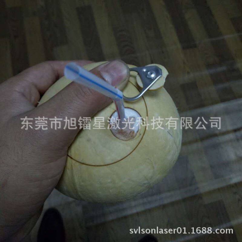 拉环椰皇 出口东南亚椰子椰皇激光切割雕刻机 可切割半穿装易拉环