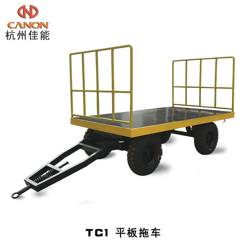 厂家直销机场行李拖车组厂区平板拖车牵引拉货重型4吨挂车四轮