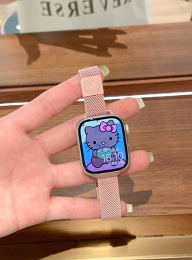 KT猫印花磁吸米兰尼斯适用于iWatchs11手表带iWatchs1098SE Ultra