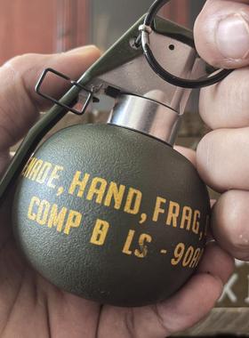 真金属M67手雷模型拉环军事手榴玩具军迷M18烟雾手弹闪光震撼弹