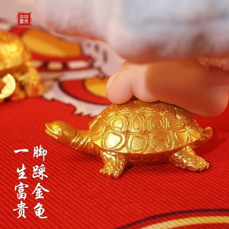 抓周乌龟一周岁纪念宝宝踩金龟千年铜龟中式纯手工艺抓周生日摆件