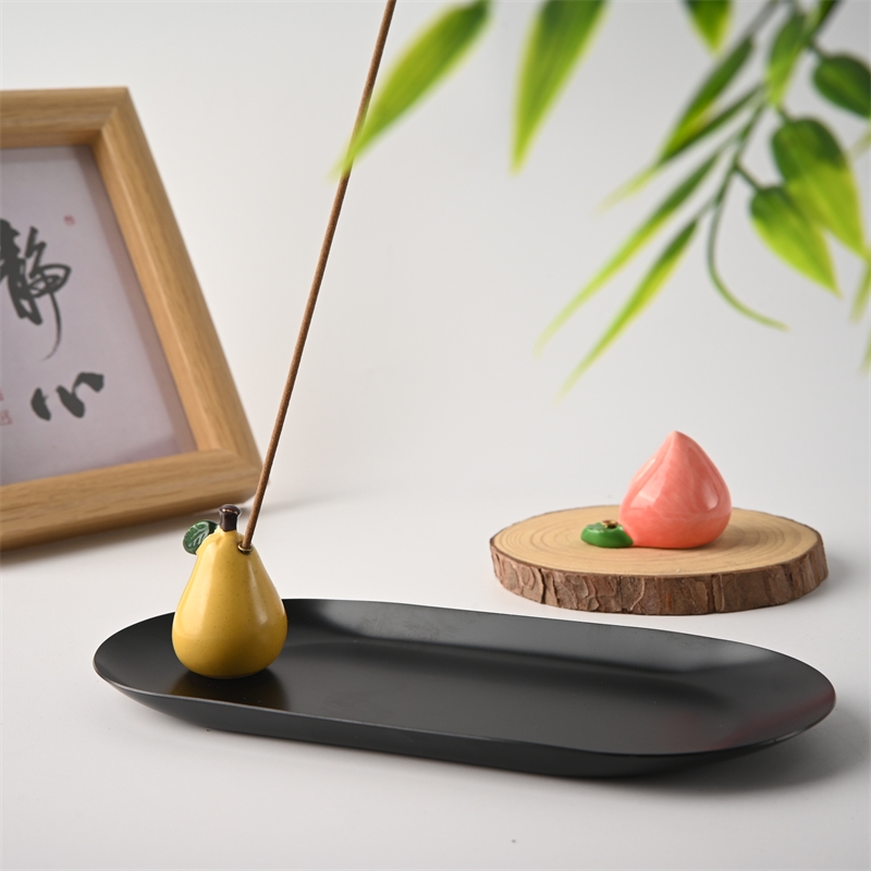 简约小鸭梨桃子香插摆件