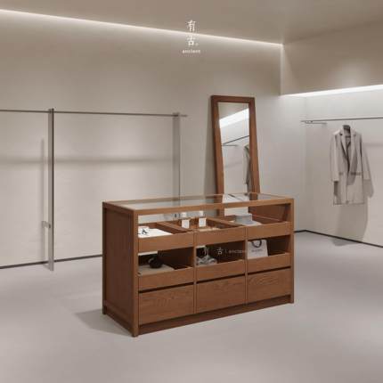 服装店中岛柜展示台女装店摆件饰品流水台陈列柜鞋包架收纳架格柜