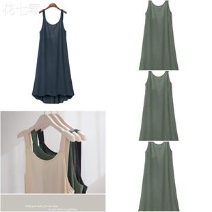 MM棉麻吊带衣显瘦遮肉 欧美202胖5夏连大码 宽ZTL松背带裙长裙裙20