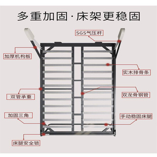 定制侧翻隐形床五金配件壁挂床单双人折叠藏墙床下翻床电动墨菲床