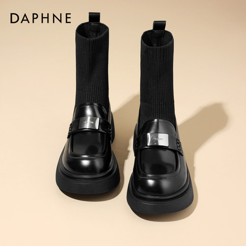 达芙妮爆款推荐袜靴英伦风乐福鞋