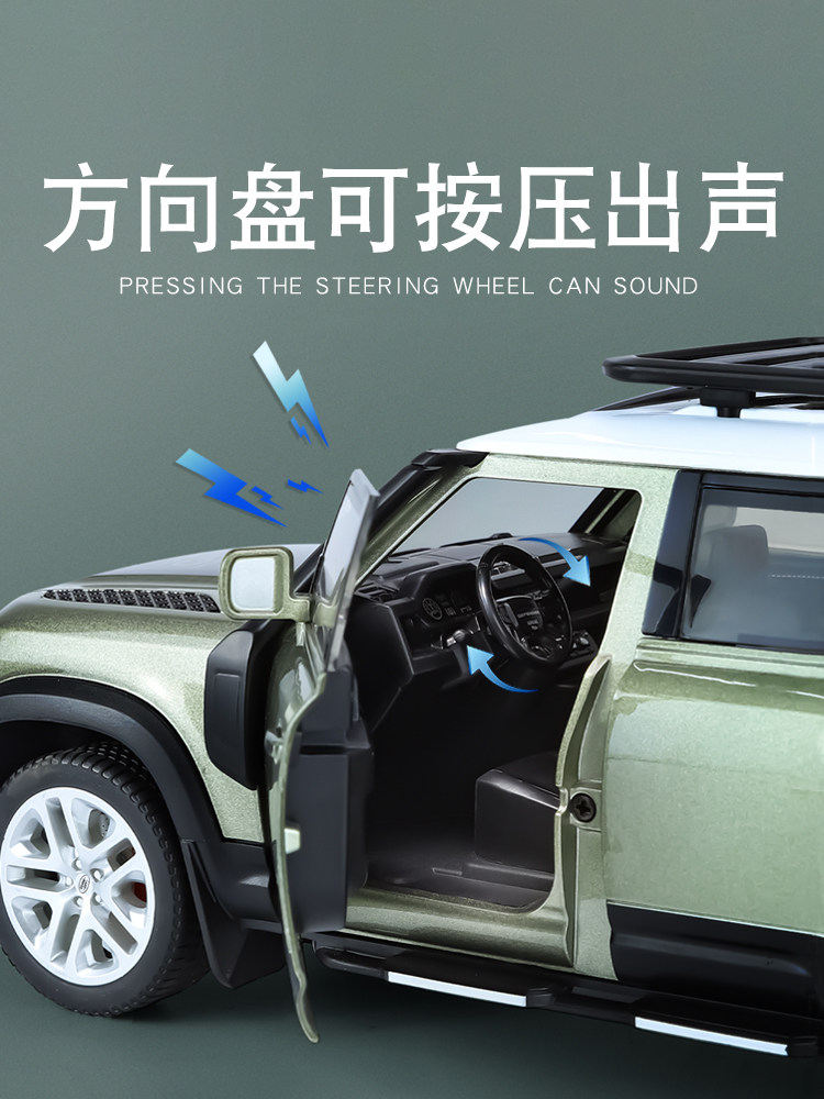 1:18 대형 랜드 로버 수비수 자동차 모델 합금 장난감 자동차 소년 새로운 수비수 오프로드 차량 지프 장식품