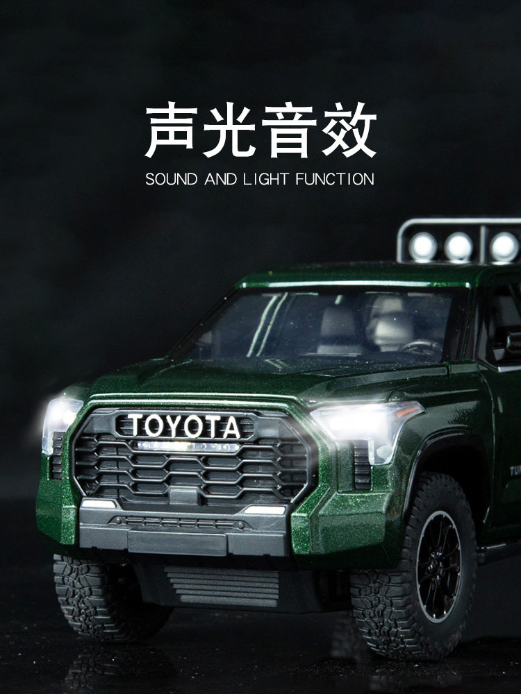 합금 1:24 도요타 ??툰드라 자동차 모델 오프로드 차량 소리와 빛 풀백 소년 장난감 자동차 시뮬레이션 장식품 컬렉션