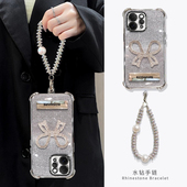 适用于vivoS50手机壳高档女款 镶钻保护套S50Promini气囊防摔V2528A全包镜头s50创意支架s50promini新款 带挂绳