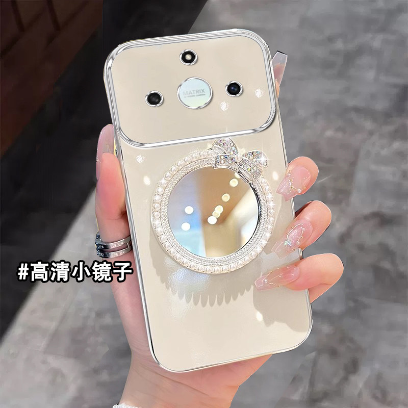 适用华为荣耀X60手机壳x60pro带支架x50带镜子x50pro防摔x50gt软胶x50i超薄x50i+软套x40简约x30创意BRC-AN00