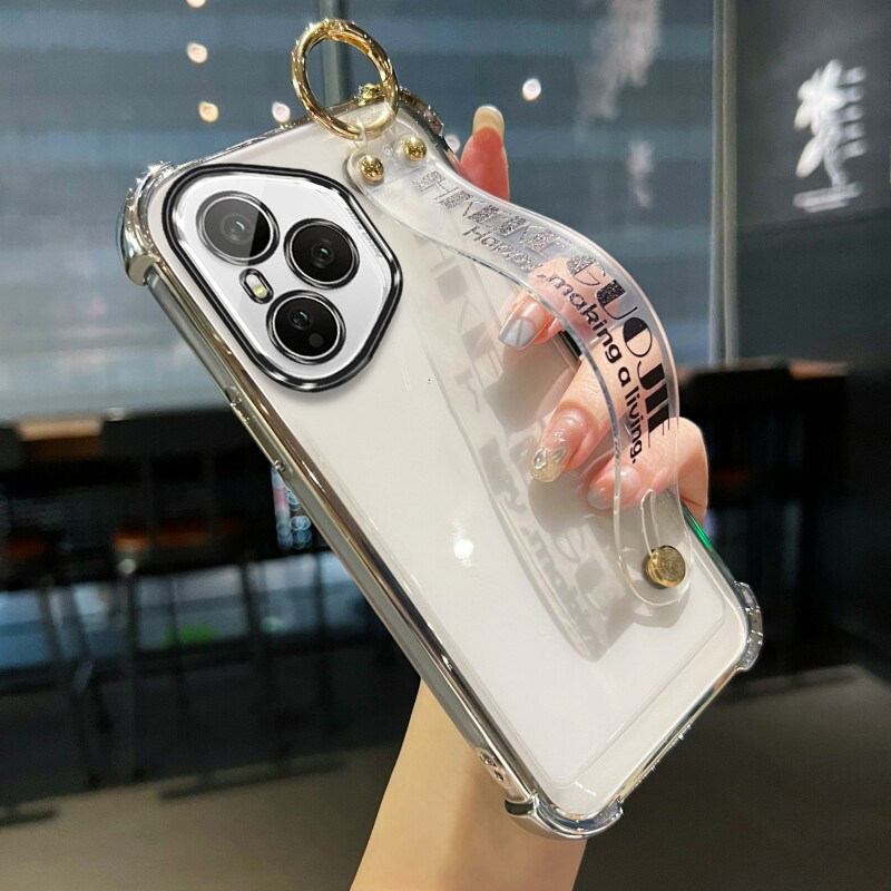 适用于字母腕带透明荣耀400Pro手机壳新款DNP-AN00轻奢女款Honor400pro硅胶软壳4OOpro高颜值4OOPro镜头全包