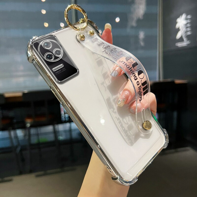 适用于字母腕带透明红米K50手机壳新款小米redmiK50Pro轻奢女款K40S电镀气囊款小米k50防摔k50por硅胶超薄款