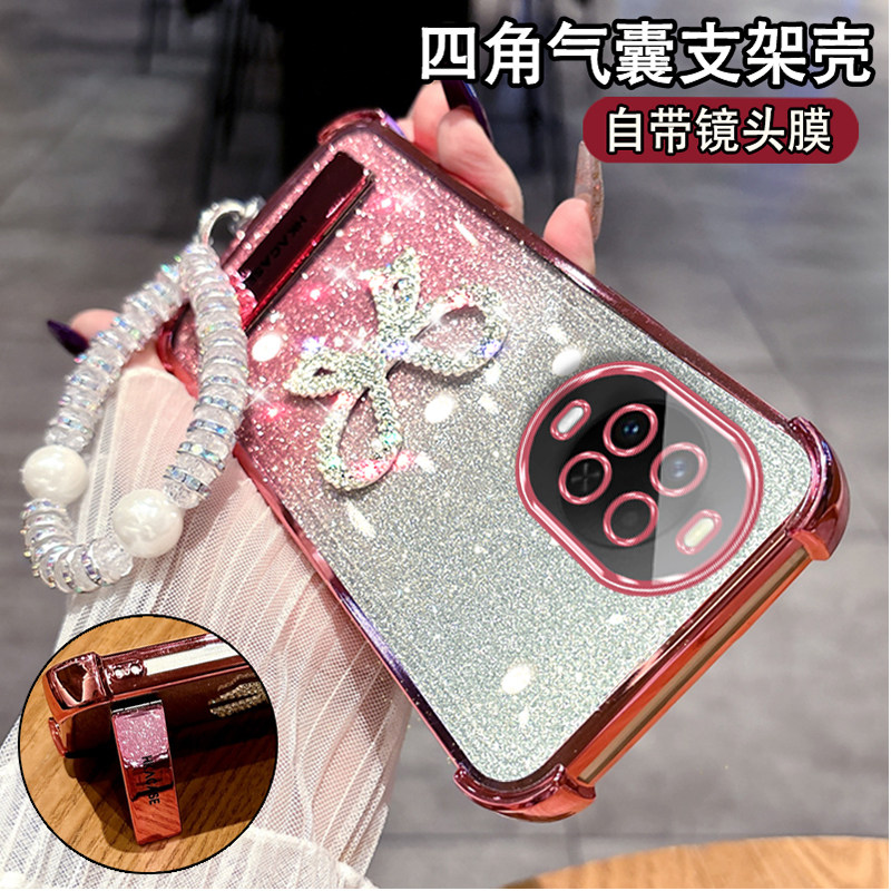 适用于华为Nova15手机壳全包带镜头膜防摔Nova15Pro时尚镶钻女款保护套Nova15Ultra带支架PSN-AL00软壳带挂绳