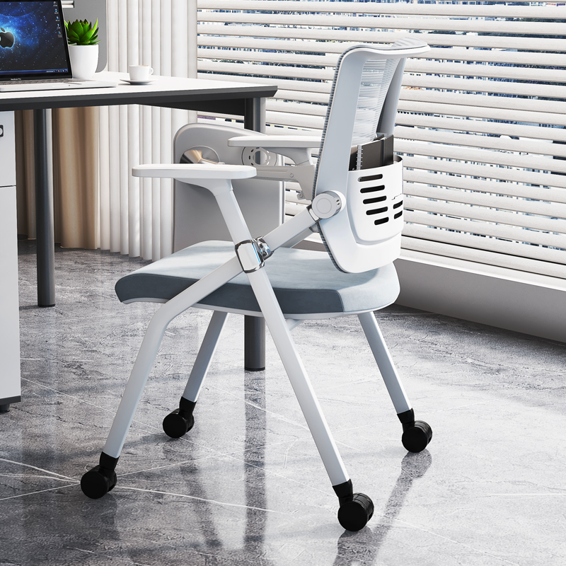 折叠培训椅带写字板可移动靠背椅带书兜培训机构学习椅会议室桌椅