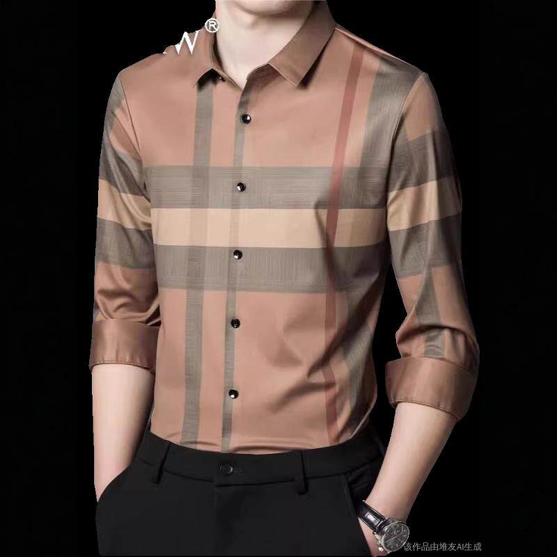 2025轻奢结婚礼服爸爸装长袖衬衫中年喜公公婚宴装秋装衬衣男