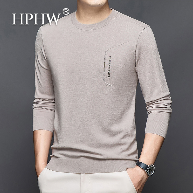 2025春秋季薄款爸爸男士长袖T恤圆领打底衫中年针织衫休闲毛衣