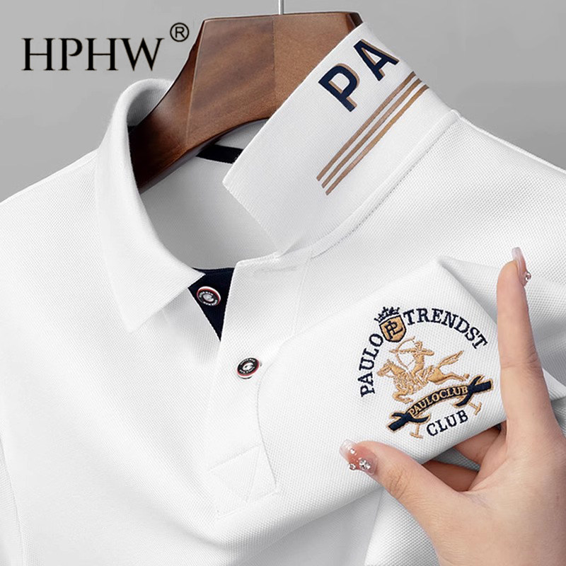 轻奢品牌男装t恤翻领丝光珠地棉刺绣polo衫商务休闲上衣夏季短袖a