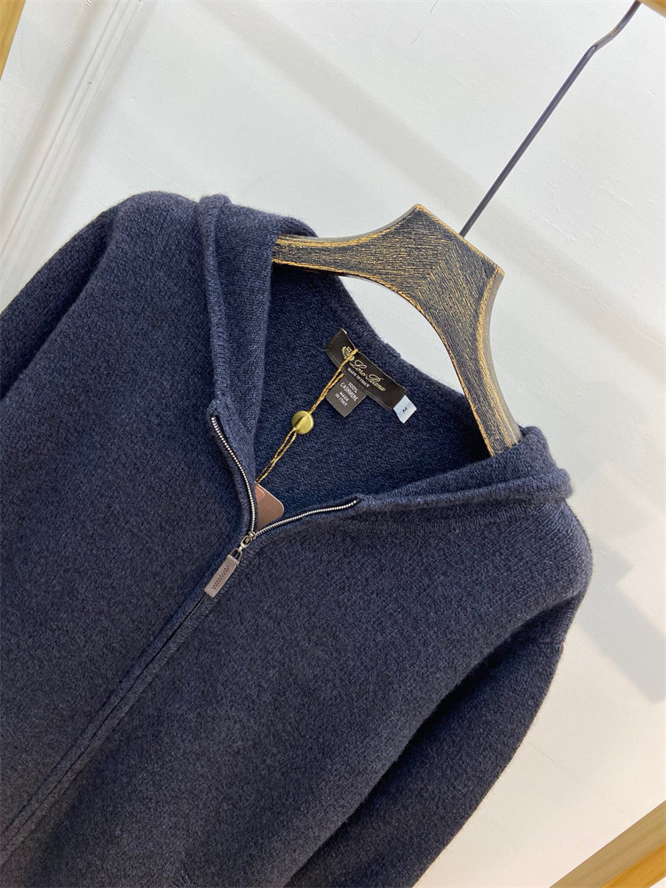 원래 수출 LORO*PIANA 스포츠 스타일 새로운 남성 캐시미어 스웨터 LP 재킷 따뜻한 카디건 스웨터