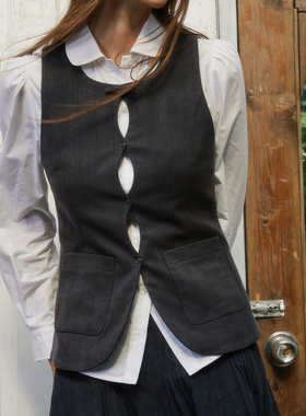 原创设计马甲知识分子风叠穿百搭背心修身NuagesFroufrou现货速发