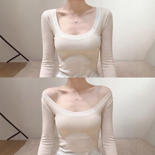 【送运费险】白色面膜长袖T恤女