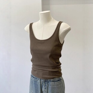 内搭打底别致无袖 美背西装 上衣 外穿修身 咖色高级感吊带背心女夏季