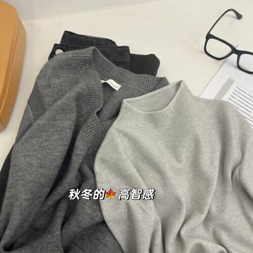 高智感穿搭半高领软糯针织打底衫