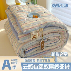A类有氧双层纱冬被可机洗四季被子秋冬加厚学生宿舍单人棉被芯