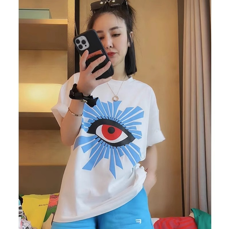 thumbnail for European personality, casual versatility, crewneck short-sleeved T-shirt, summer trendy brand age-reducing fried street, loose and slim tops ins