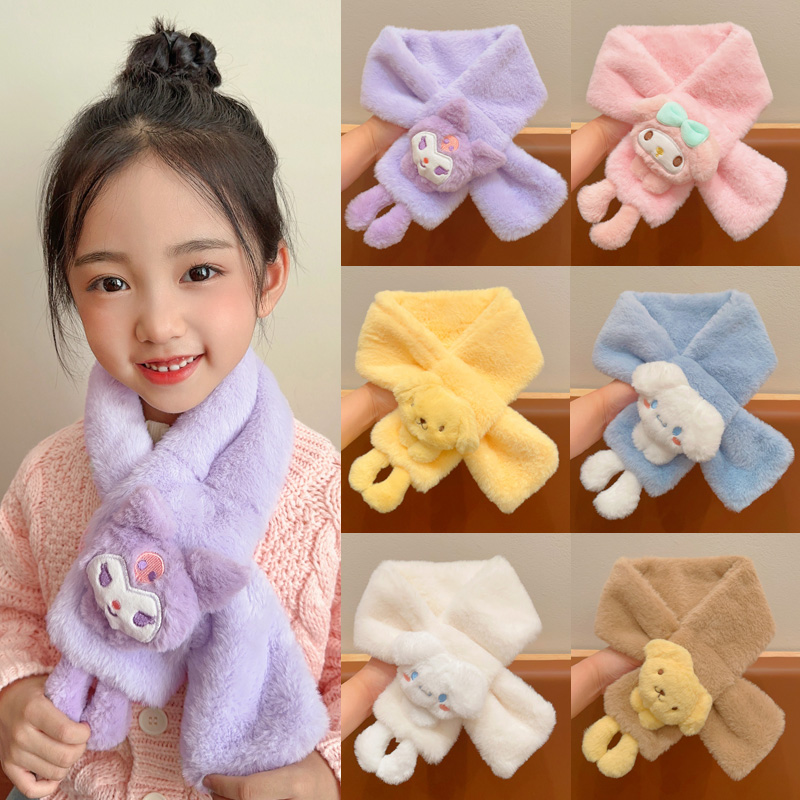 儿童围巾小女孩秋冬季毛绒围脖