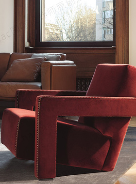 原版637UTRECHT扶手椅设计师家具意式极简客厅阳台布艺单人沙发椅