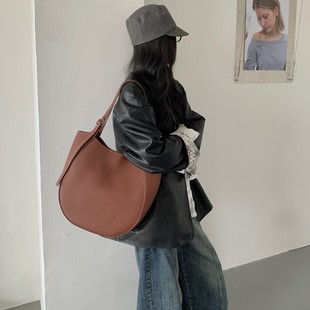 真皮菜篮子女包大容量通勤包头层牛皮高级感托特腋下包慵懒风