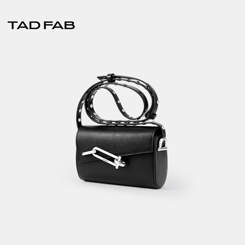 tadfab锁盒包中号铆钉单肩斜挎包