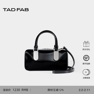 TADFAB包包女款黑色手提包日常通勤百搭保龄球包小众质感斜挎包