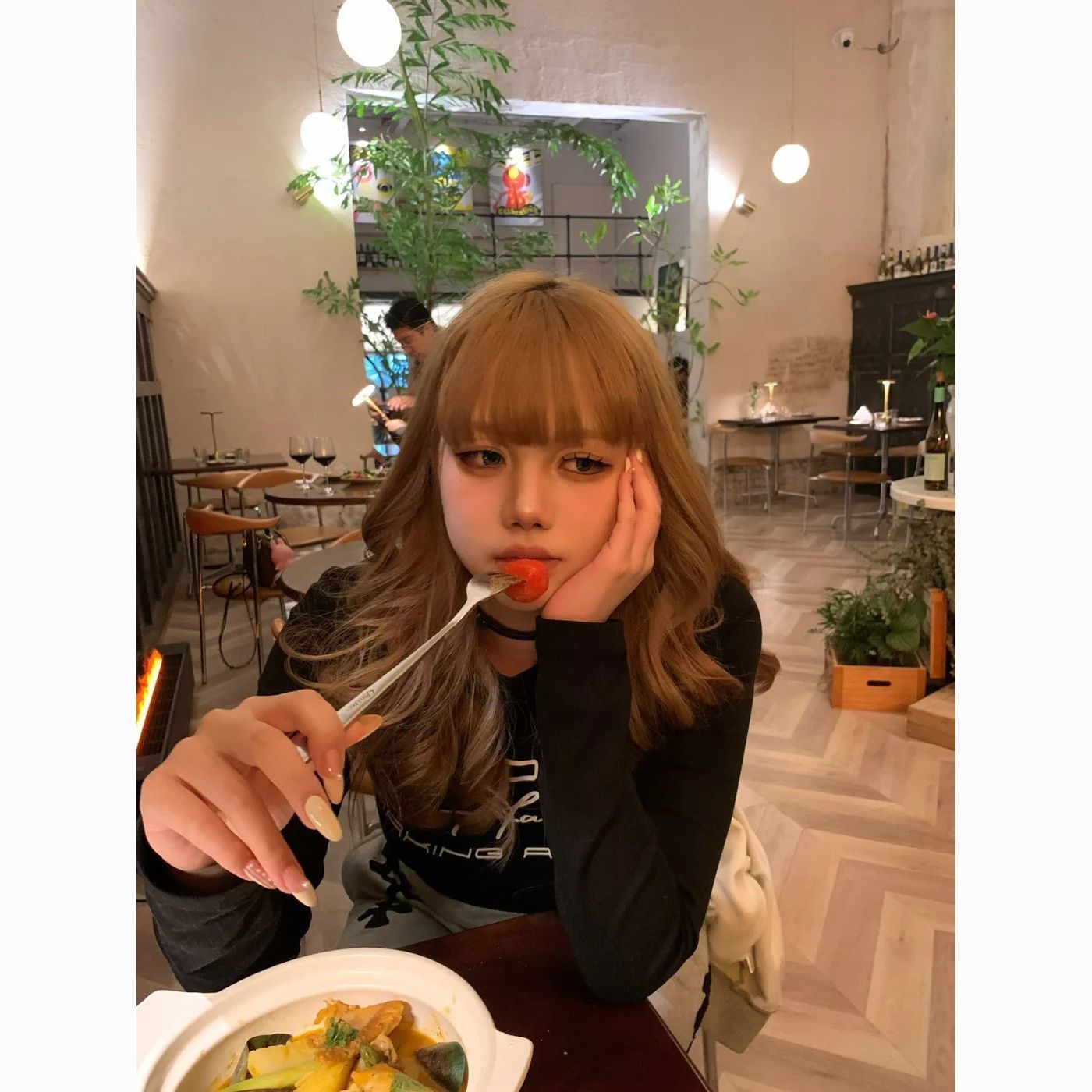 美式复古甜辣风jazz黑色长袖t恤女夏季内搭修身y2k辣妹爵士舞上衣