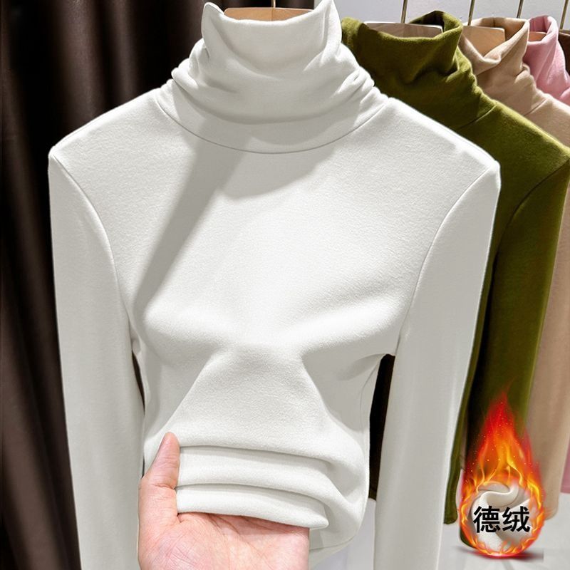 高领打底衫女秋冬暖绒加厚新款软糯双面德绒内搭高级感保暖上衣女