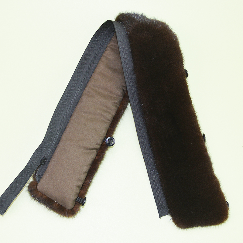 水貂立领真毛男拉链毛毛立领衣领